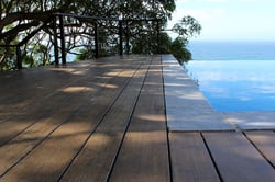 Playful design with multiple width decking boards