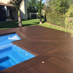 5 examples of bamboo decking around a pool
