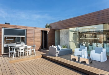 Rooftop decking at a private apartment in Buenos Aires
