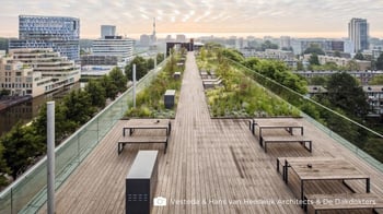 Green rooftop decking idea in the heart of Amsterdam